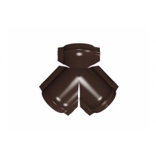 Тройник Y конька полукруглого Grand Line 0,5 Quarzit RAL 8017 (Шоколадно коричневый) С пленкой