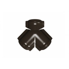 Тройник Y конька полукруглого Grand Line 0,5 Quarzit RR 32 (Темно коричневый) С пленкой